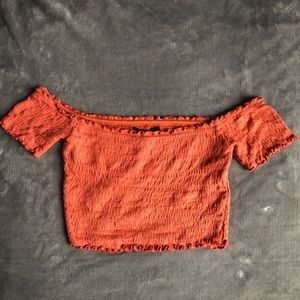 F21 Off-shoulder Ruffled Crop Top